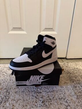 Jordan Black and White High-Top Sneakers
